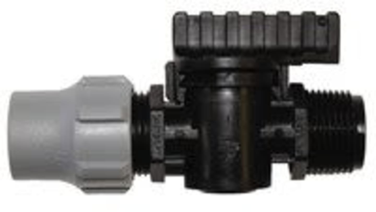 TAVLIT Kugelhahn 20 mm x 3/4" AG, Nut Lock, für dickwandiges Tropfrohr, 76220-009650