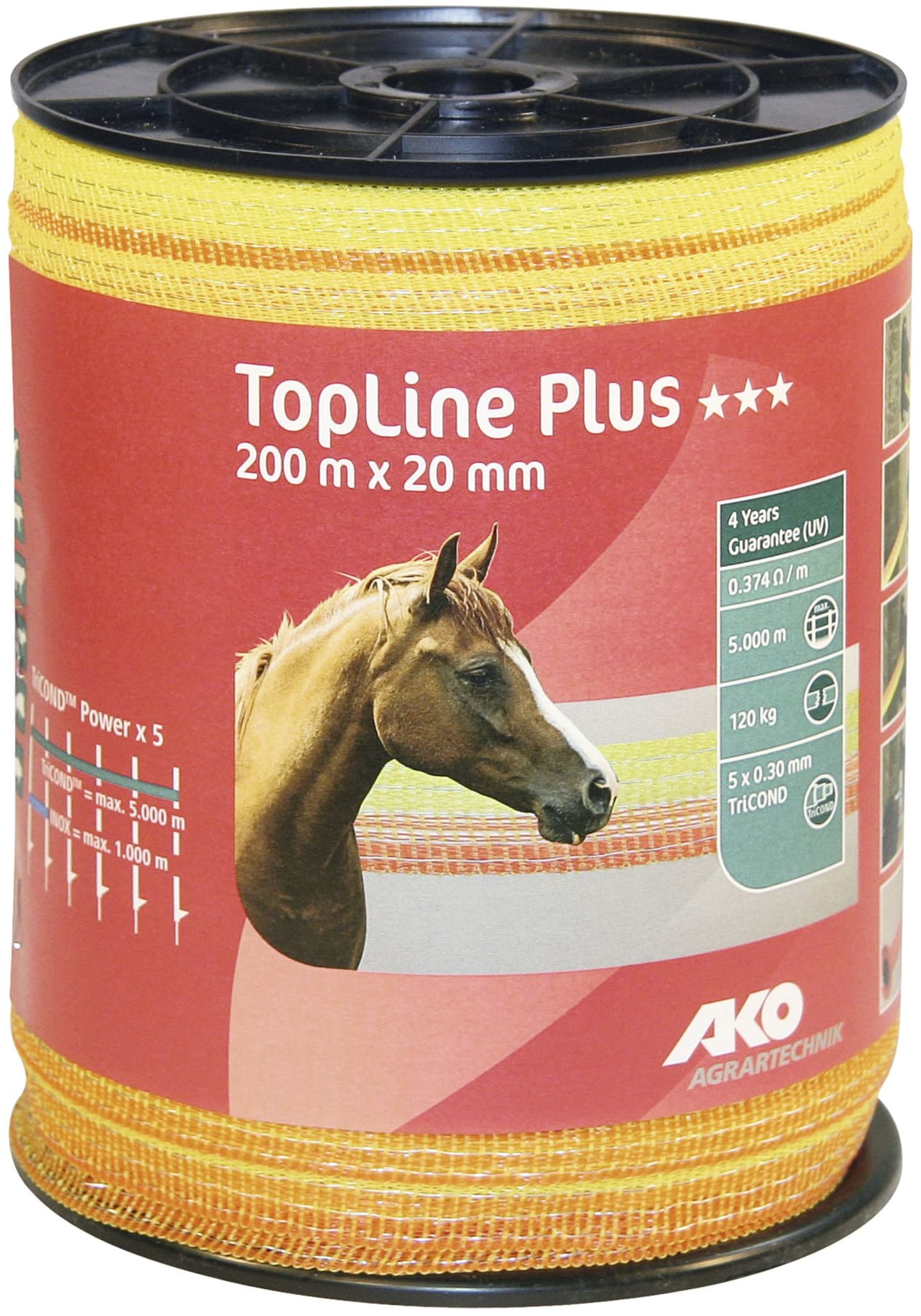 Ako Breitband "TopLine Plus" 20 mm/200 m gelb; orange, 449563