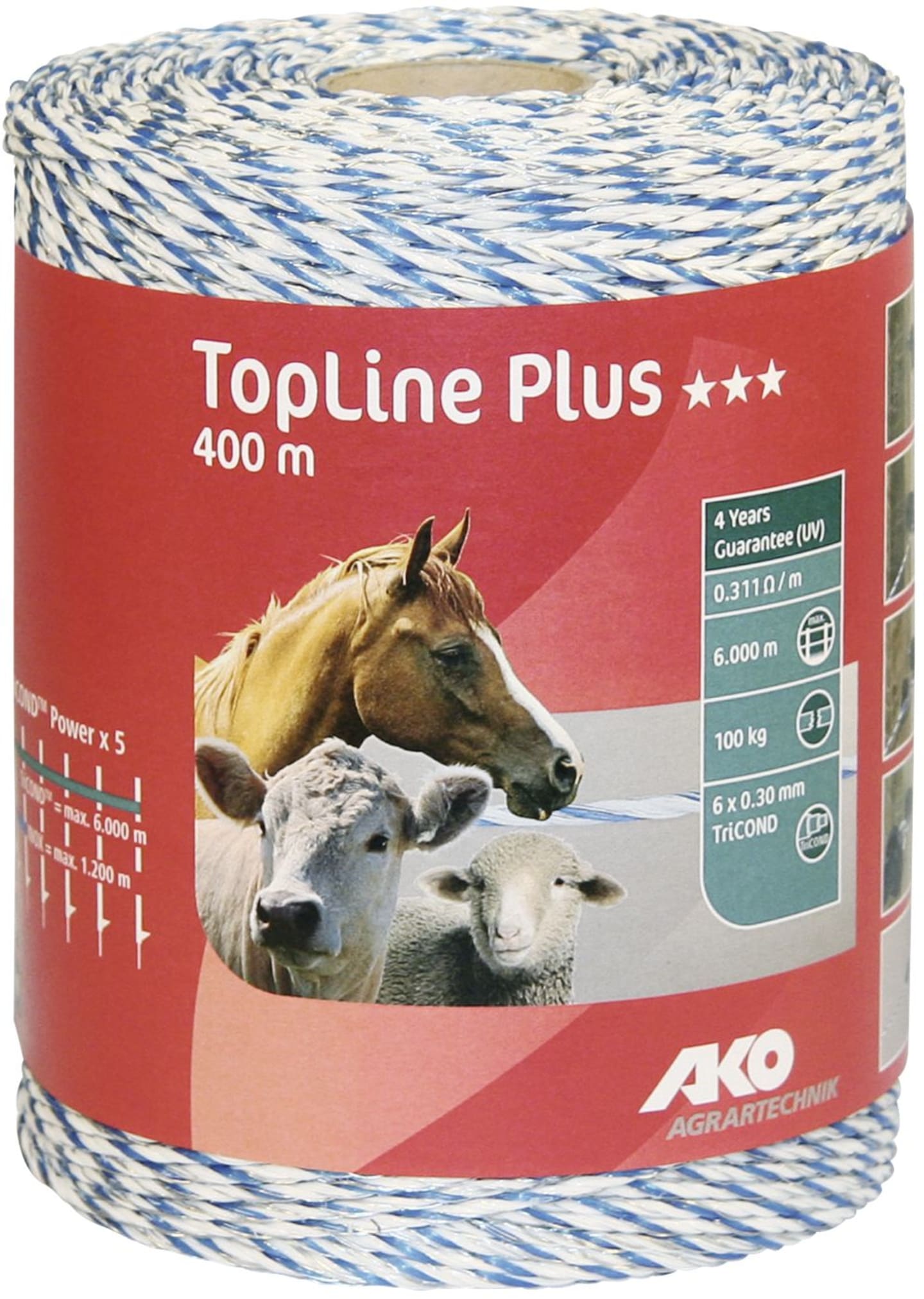Ako Litze "TopLine plus" weiß; blau 400 m, 4491559