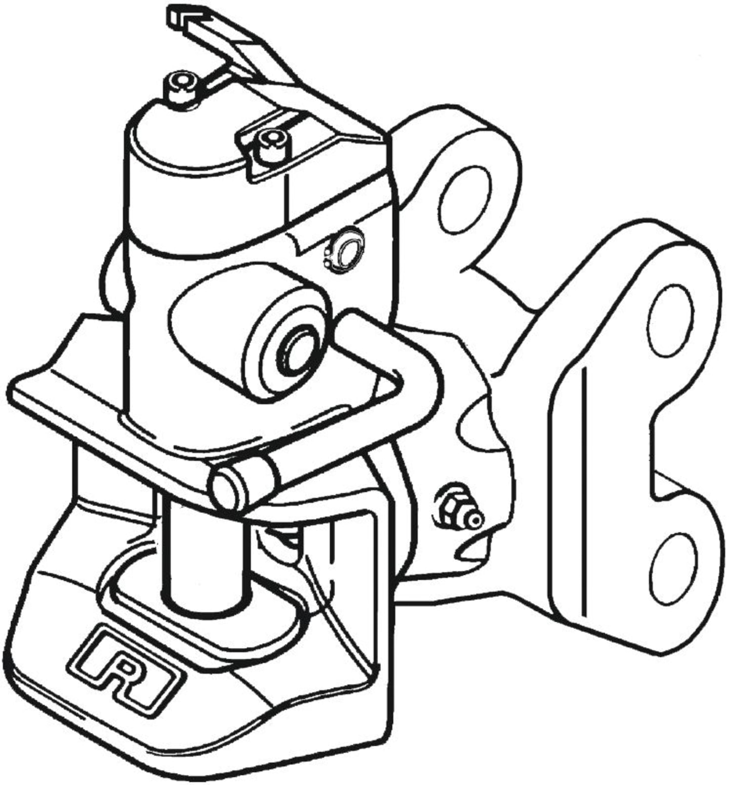 Rockinger Zugmaul "RO855A" automatisch mit Konsole, Ø Bolzen 30,6 mm, für Traktor Mercedes Benz MB-Trac, RO855A04320
