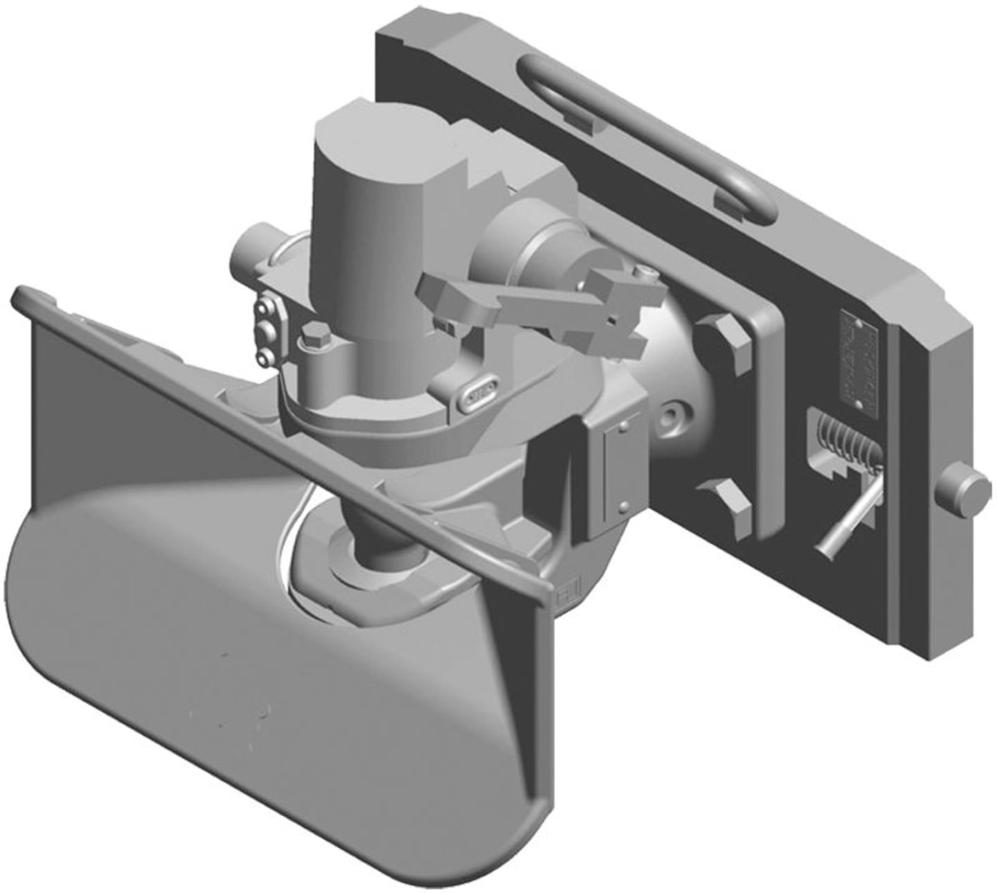 Rockinger Zugmaul "RO560A" automatisch mit Flansch, Lochbild B x H 160 × 100 mm, Ø Bolzen 48,7 mm, schwarz, RO560A60000