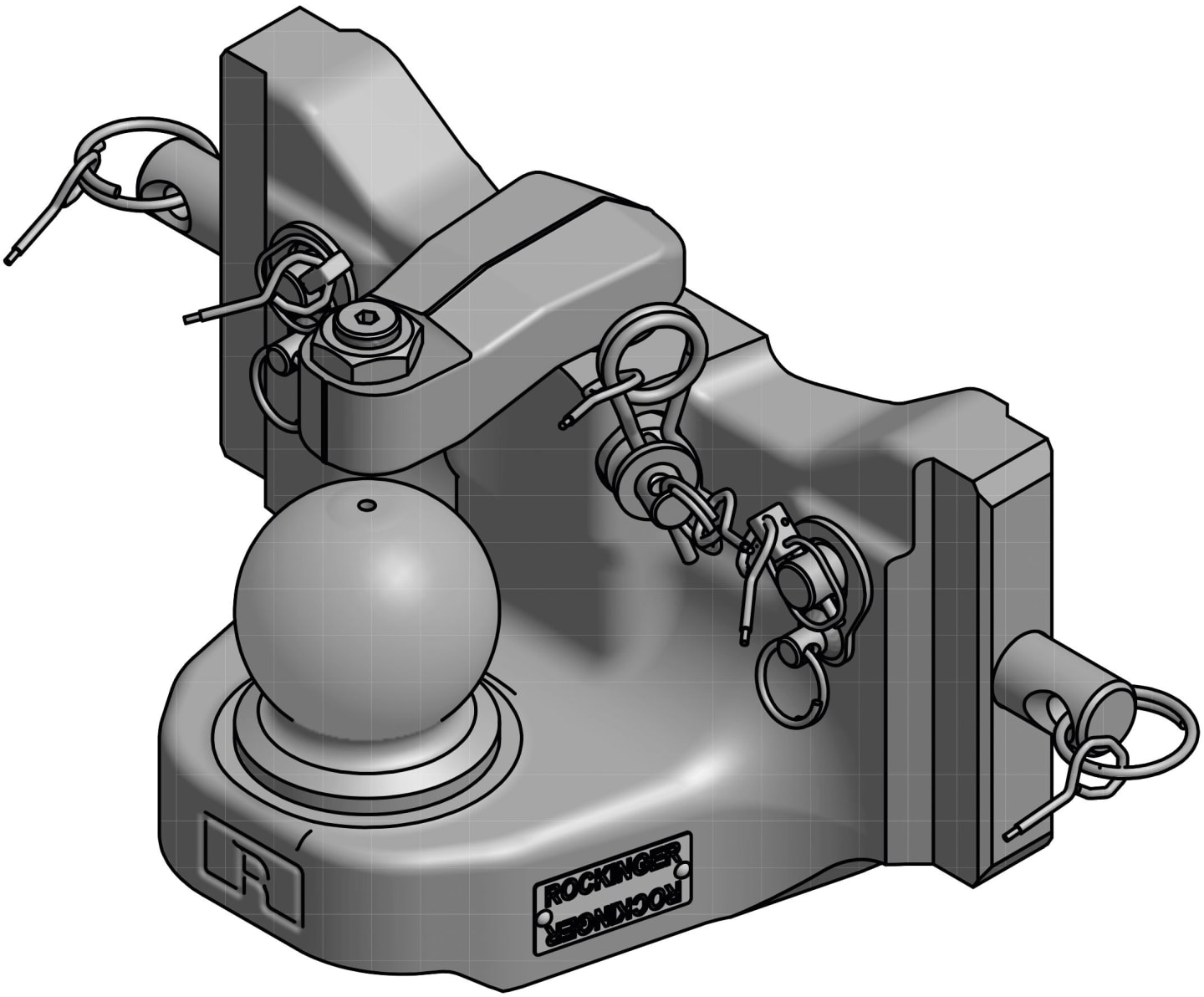 Rockinger Kugeleinsatz "RO825K" 330/20/30 mm, Kugel 80 mm, Fahrstuhllager, für Traktor CBM-Anhängebock, RO825K3040C