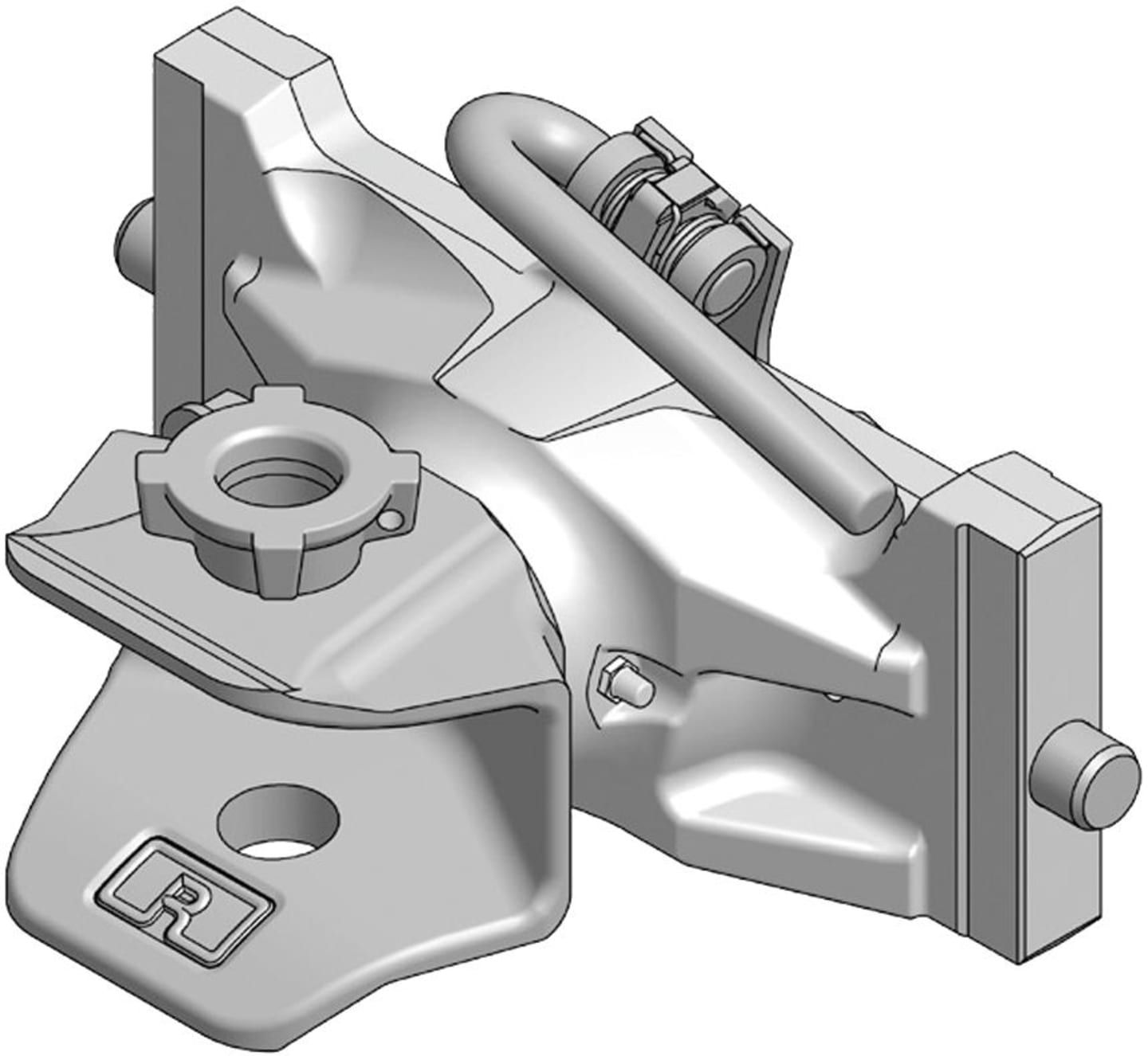 Rockinger Zugmaul "RO810D" mechanisch mit Adapterplatte, 330/25/32 mm, Ø Bolzen 31,5 mm, John Deere grün, RO810D30046