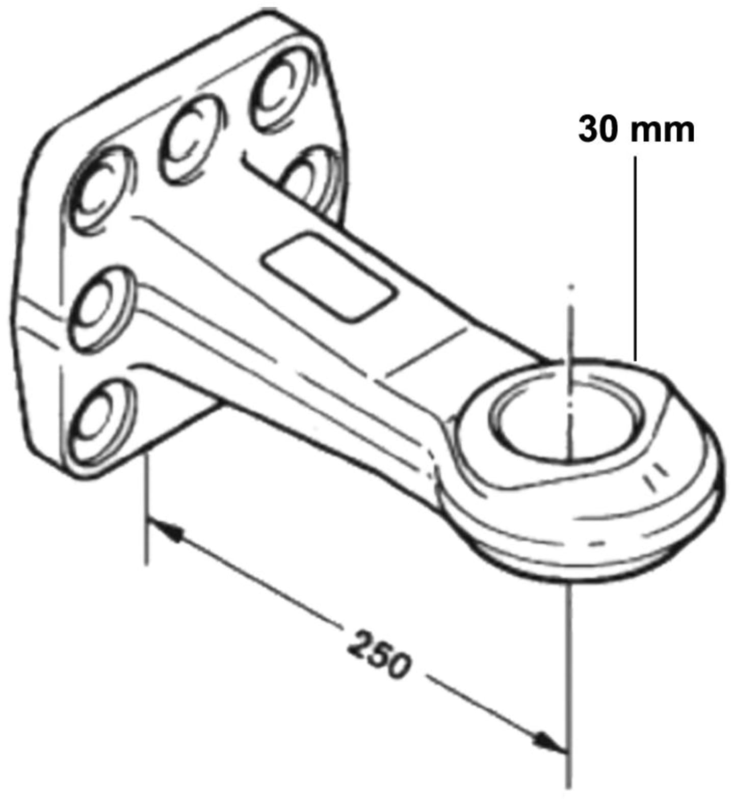 Rockinger Zugöse Ø 40 mm, mit Flansch, B x H 100 x 110 mm, Stützlast 1.000 kg, D-Wert 130 kN, ROE57243