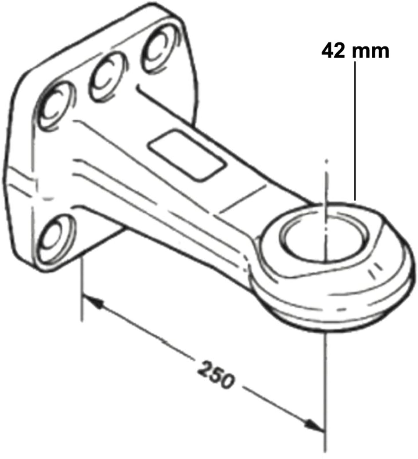 Rockinger Zugöse Ø 40 mm, mit Flansch, B x H 100 x 110 mm, Stützlast 2.500 kg, D-Wert 130 kN, ROE57233