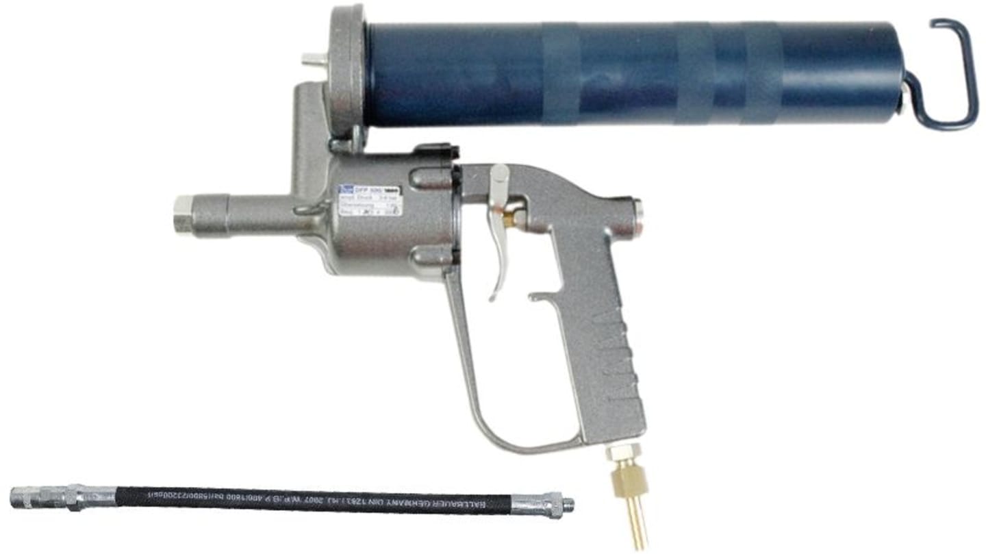 SAMOA® Profi-Druckluftpresse "DFP 500" G mit Sicherheits-Gummipanzerschlauch 110/R und 4-Backen-Profi-Mundstück 10206
