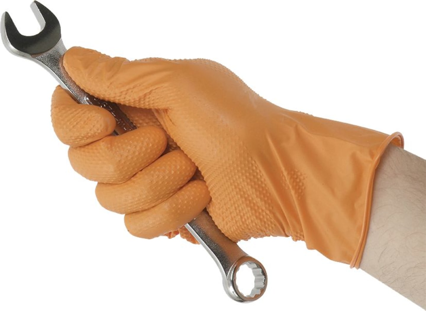 Einmalhandschuhe "Tiger Grip", Nitril, orange