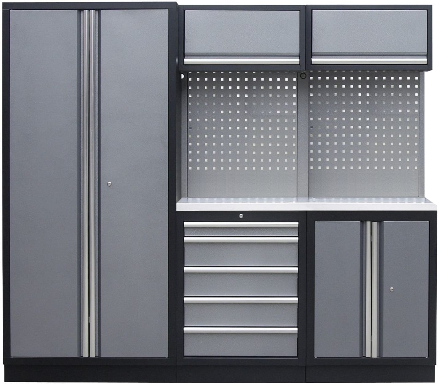 KUNZER Werkstattschrank "1" 2.000 x 2.275 mm mit Edelstahl-Arbeitsplatte, WESS1