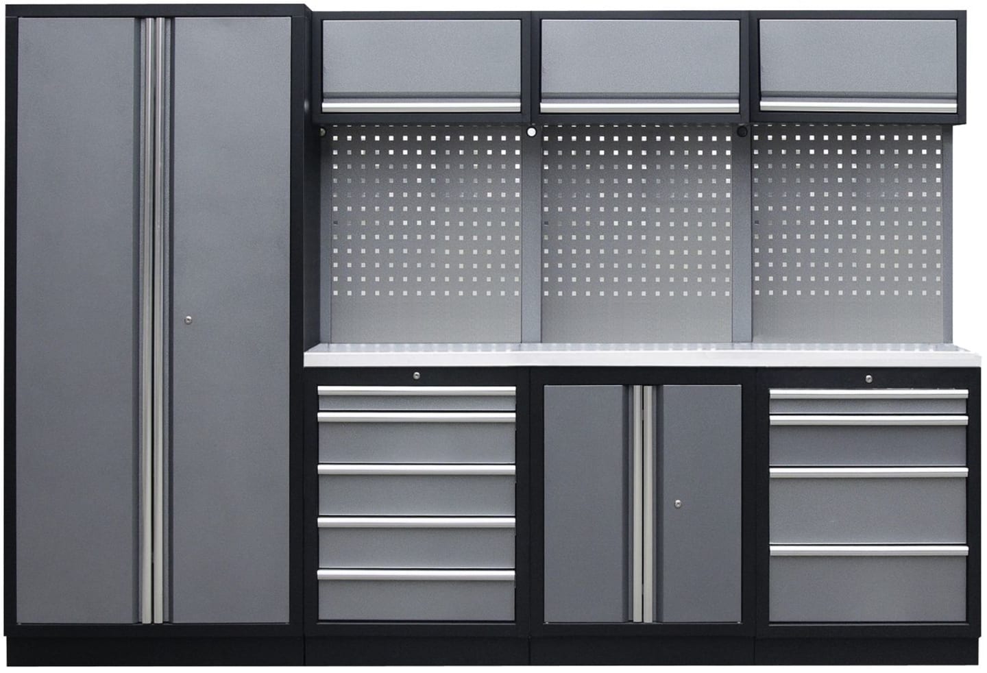 KUNZER Werkstattschrank "2" 2.000 x 2.955 mm mit Edelstahl-Arbeitsplatte, WESS2