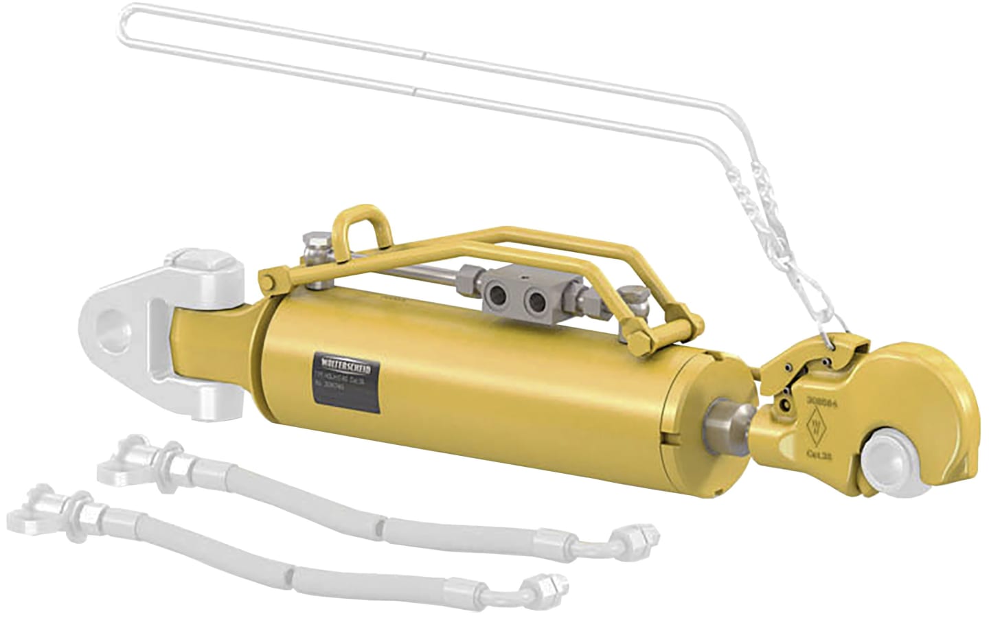Walterscheid Hydraulischer Oberlenker "HOLHS C-105DS kurz" Kat. 3 Länge 562 – 747 mm, mit Fanghaken und Gabelgelenk ohne Kopf, integrierte Dämpfung, 1207240