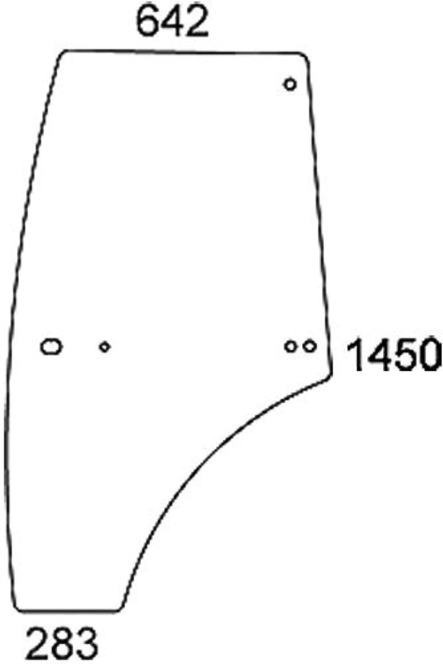 Türscheibe, grün, links, für Massey Ferguson Kabine 3600 A, Kabine 3600 A