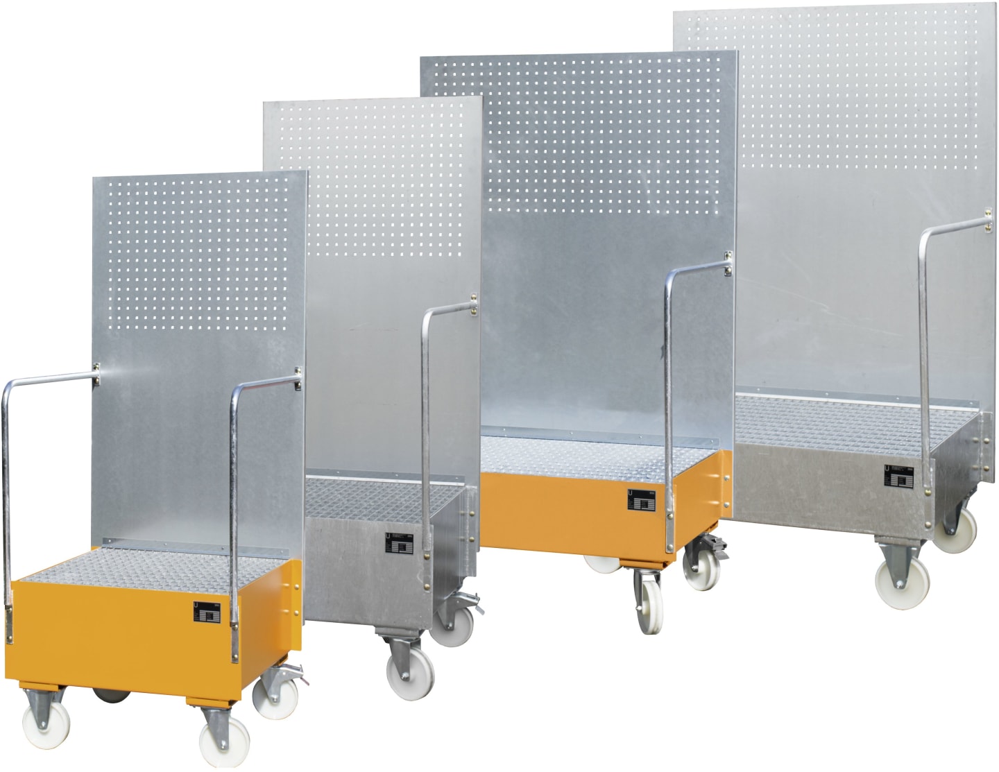 BAUER® SÜDLOHN Auffangwanne "LPW 200", für 200 l Fässer, fahrbar, mit Gitterrost