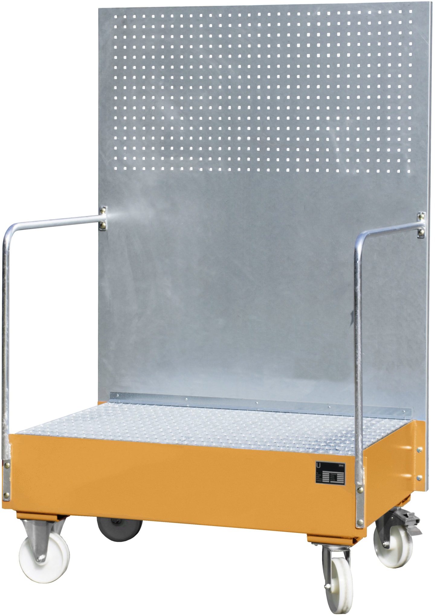 BAUER® SÜDLOHN Auffangwanne "LPW 200-2", für 2 x 200 l Fässer, lackiert, fahrbar, mit Gitterrost