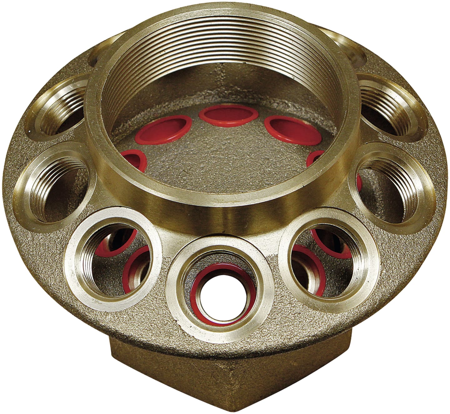 NETAFIM™ Grundkörper 3" IG, 10 Einsätze, 8,0 – 50 m³/h, Messing, für Druckregulator linear, 31500-002080