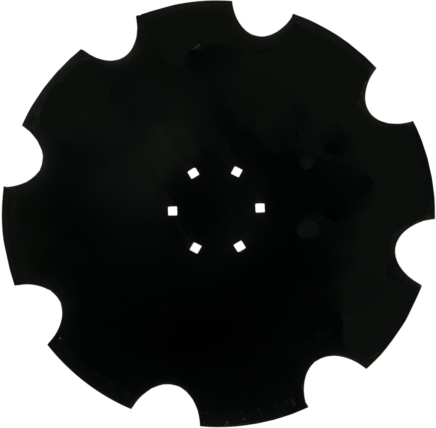 Eggenscheibe 620 x 6 mm, LK 130 mm, gewölbt, gezahnt, Bohrungen 4-kant für Lemken Kurzscheibenegge Rubin