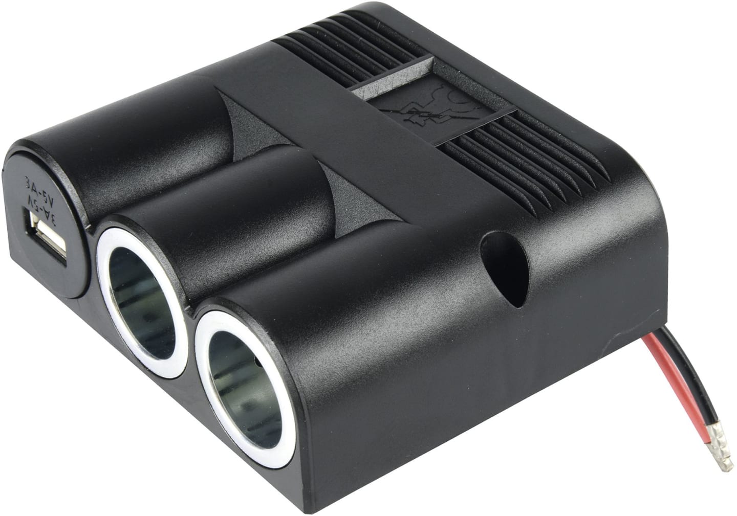 Herth + Buss Steckdose 1-polig, 12 – 24 V, 20 A, 1 x USB-A 5 V/3.000 mA, mit Überspannungsschutz, 51 306 864