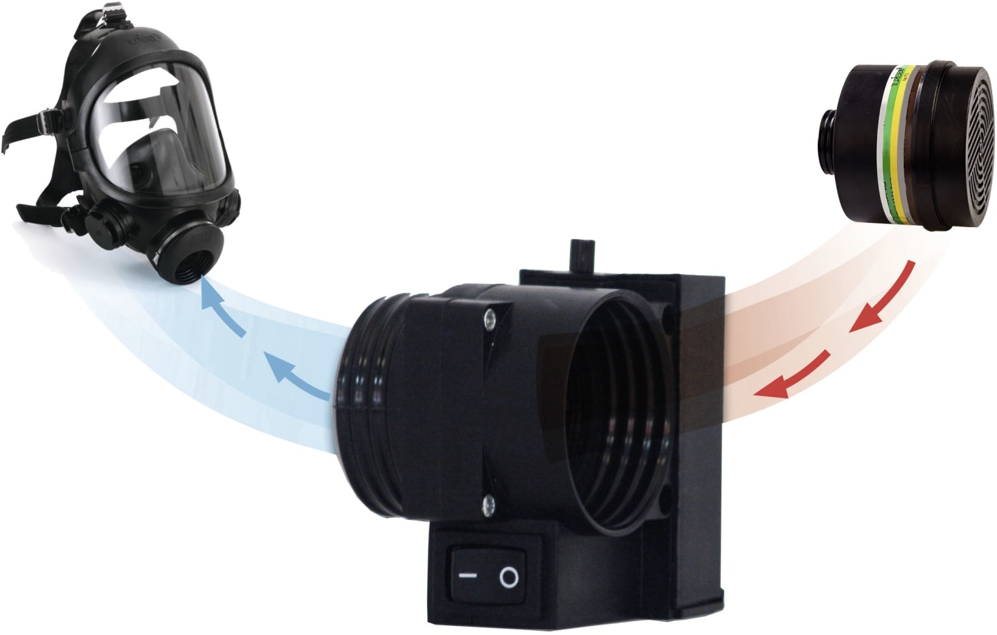 Ekastu Atemhilfe "Airmatic" für Halb- und Vollmasken mit Rundgewindeanschluss DIN EN 148-1