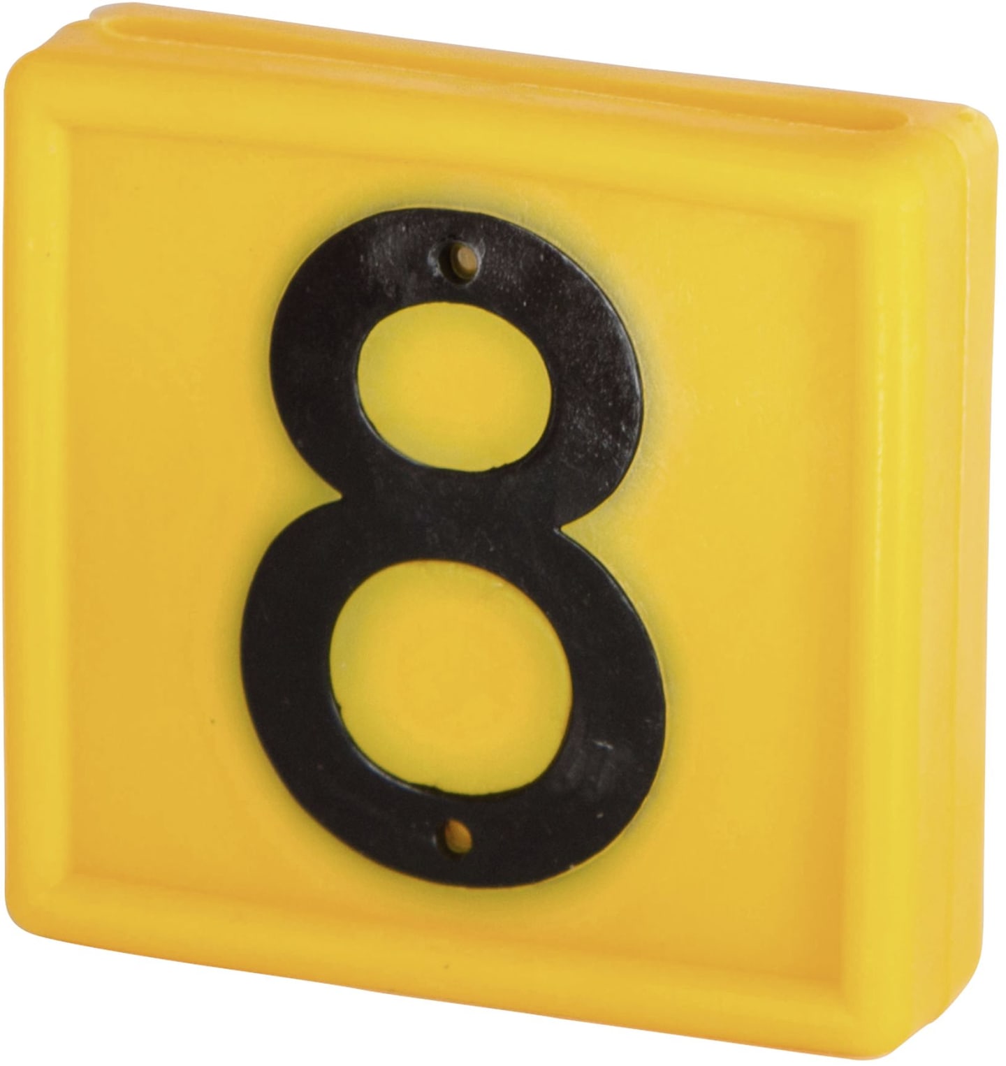 KERBL Halsbandnummer Ziffer 8, Kunststoff gelb für Halsmarkierungsbänder bis 4 cm Breite, 1 St., 208488