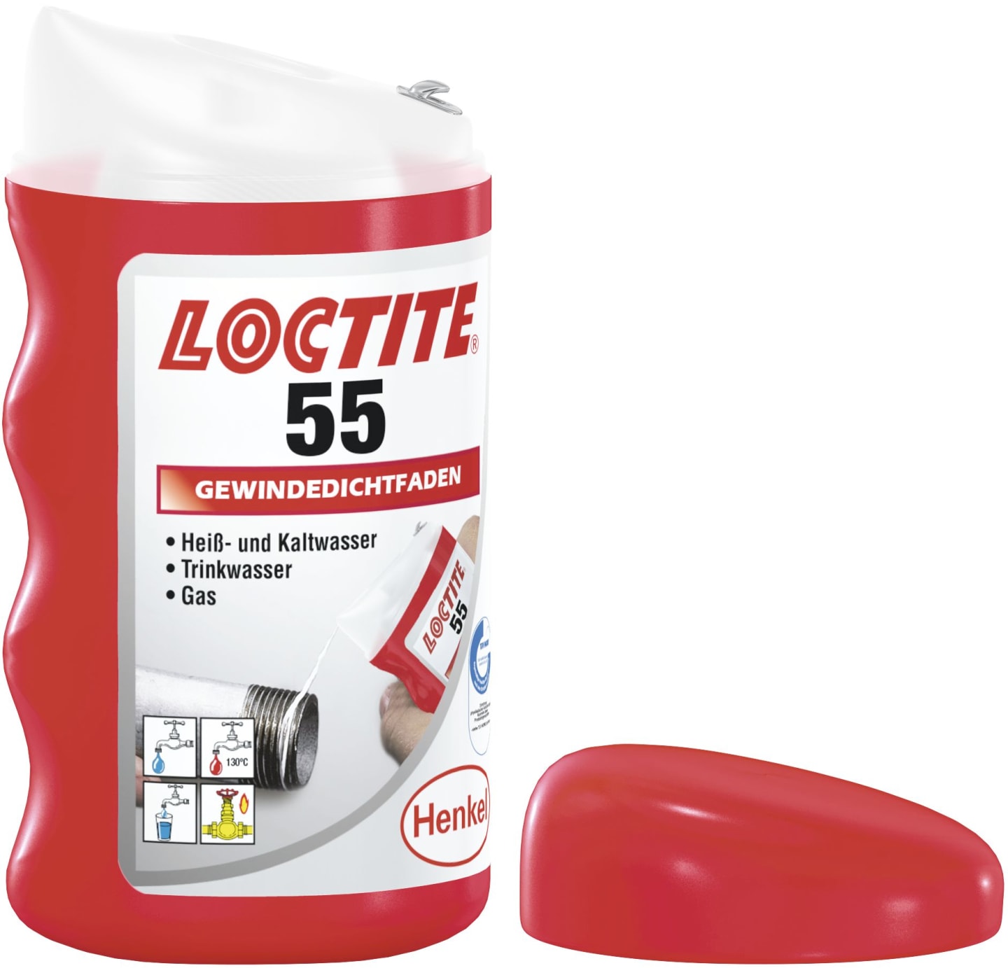 Loctite® Gewindedichtfaden "55", 160 m, weiß, niedrige Demontage-Festigkeit, 2056936