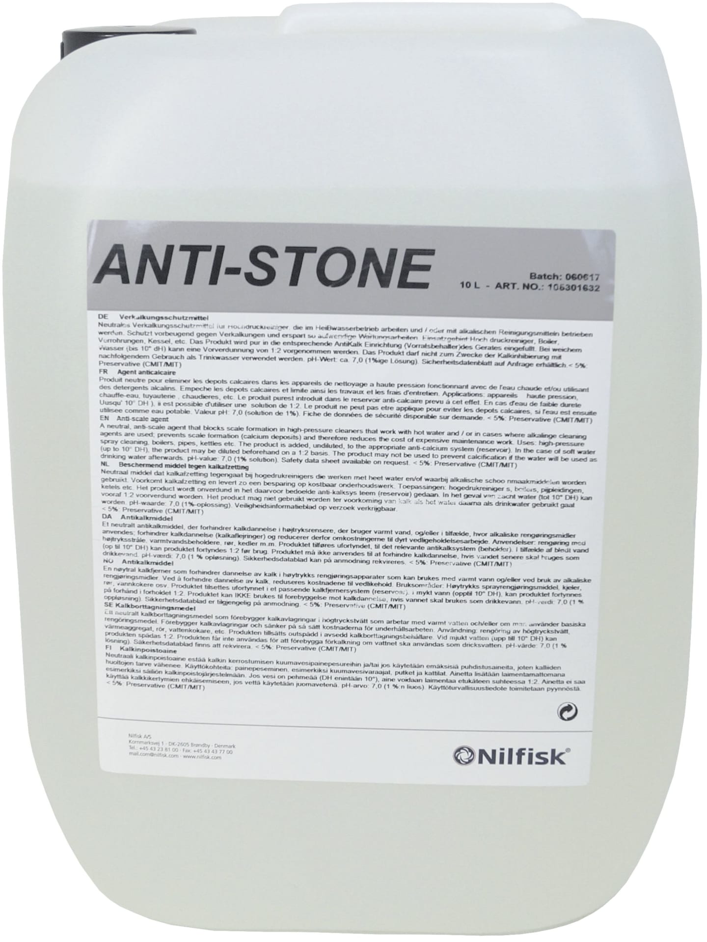 Nilfisk Kalkschutzkonzentrat "Anti Stone", 10 l, für Kalkschutzautomatik, 105301632