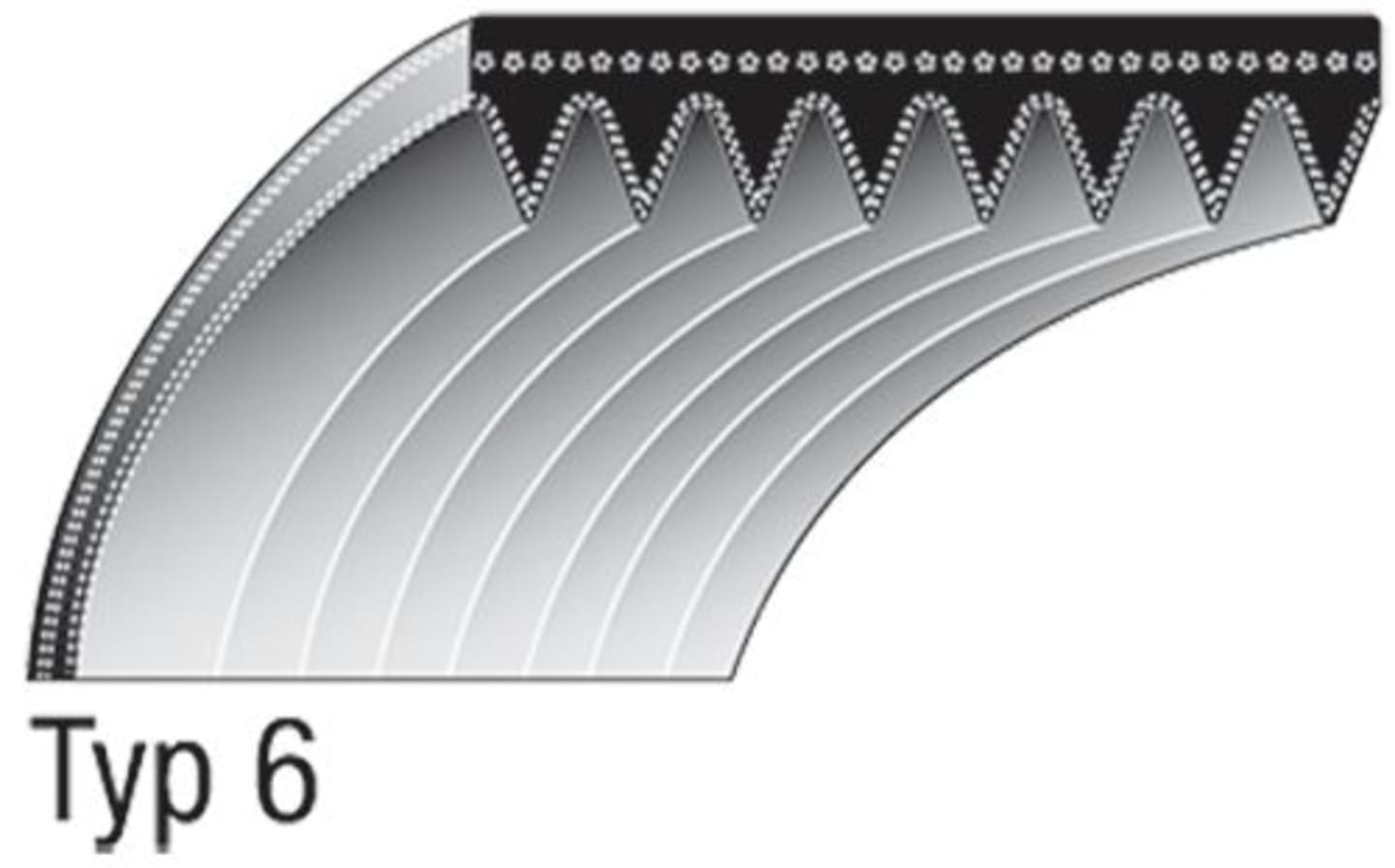 Keilriemen 19 x 610 Lw für Messerwelle, 8-rillig