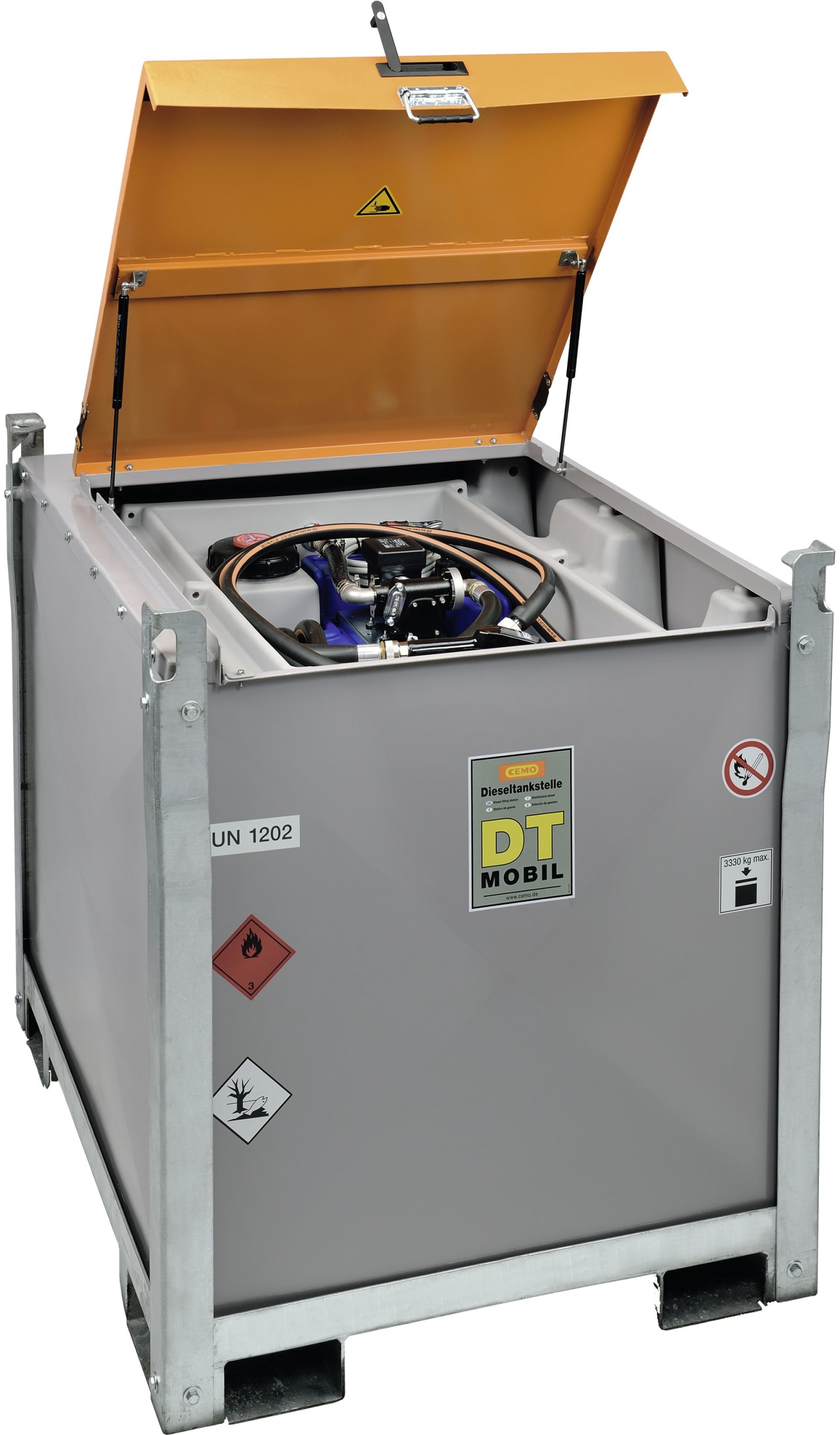 Cemo Tankanlage "DT-Mobil Pro hybrid Combi Premium" 850 l; 100 l, für Diesel; AdBlue®, mobil, mit ADR-Zulassung, 12 V-Pumpe, 10794