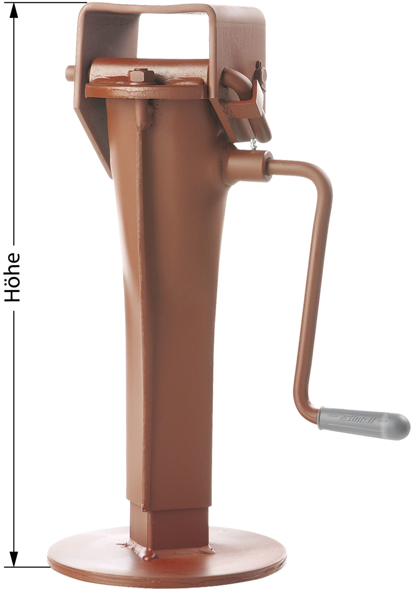 Teleskop-Stützfuß Stützlast 4,0 t, Höhe 485 – 685 mm, Hub 200 mm, mit Getriebkurbel