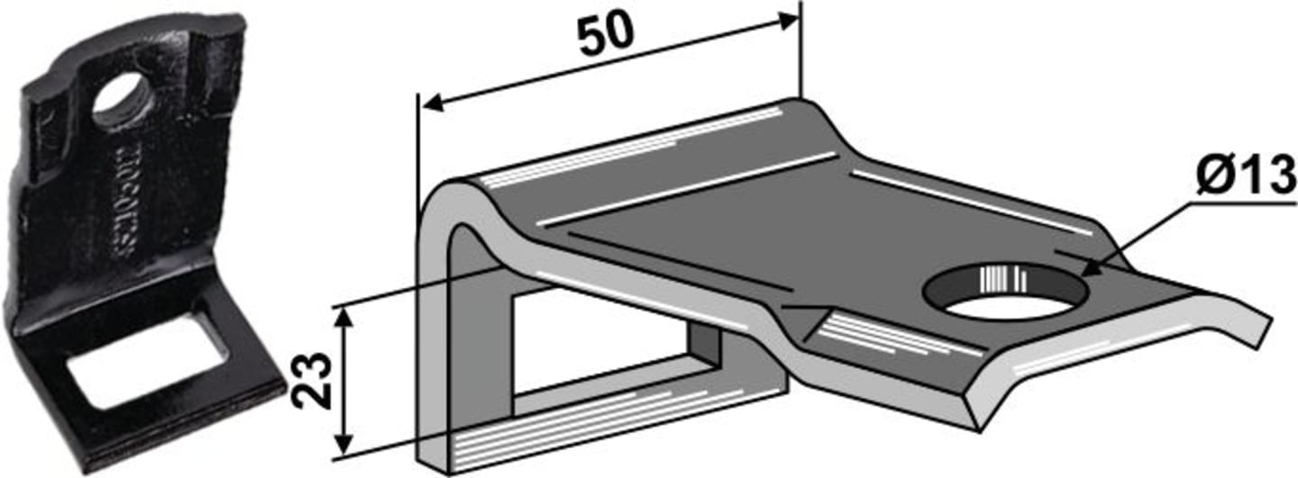 Industriehof® Zinkenhalter "C" für Federzinken 32 x 10 mm, Passender Rahmen 50 x 12 mm für universal, 1.HH17