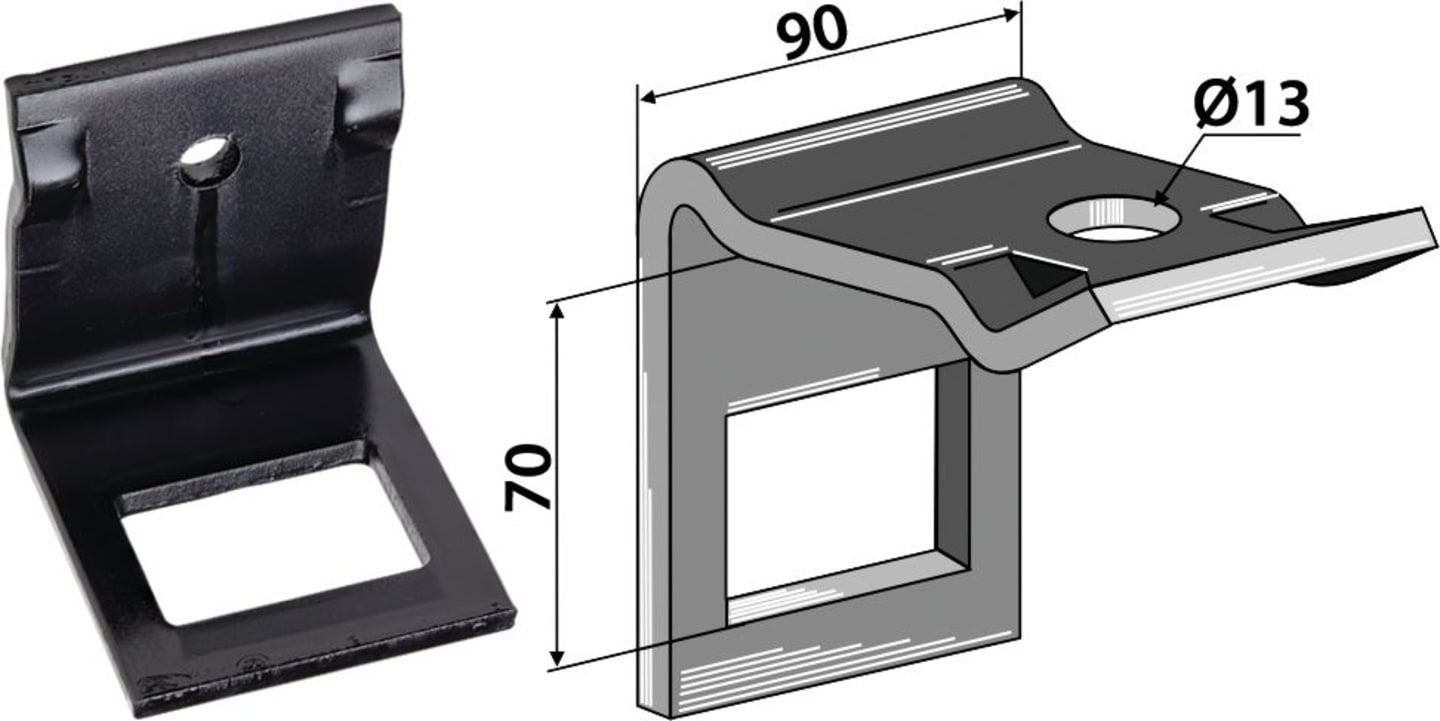 Industriehof® Zinkenhalter "D" für Federzinken 60 x 12 mm, Passender Rahmen 60 x 60 mm für universal, 1.HH17-3935