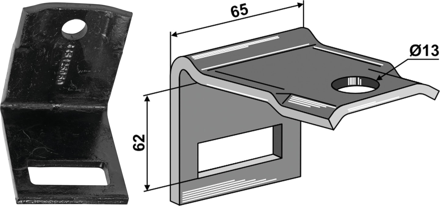 Industriehof® Zinkenhalter "C" für Federzinken 45 x 12 mm, Passender Rahmen 50 x 50 mm für universal, 1.HH17-5052