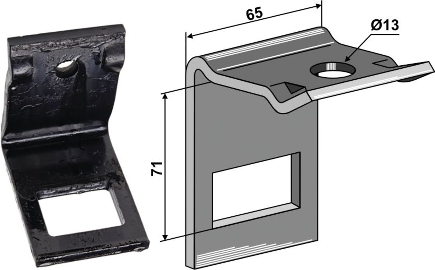 Industriehof® Zinkenhalter "D" für Federzinken 45 x 12 mm, Passender Rahmen 60 x 60 mm für universal, 1.HH242-6060