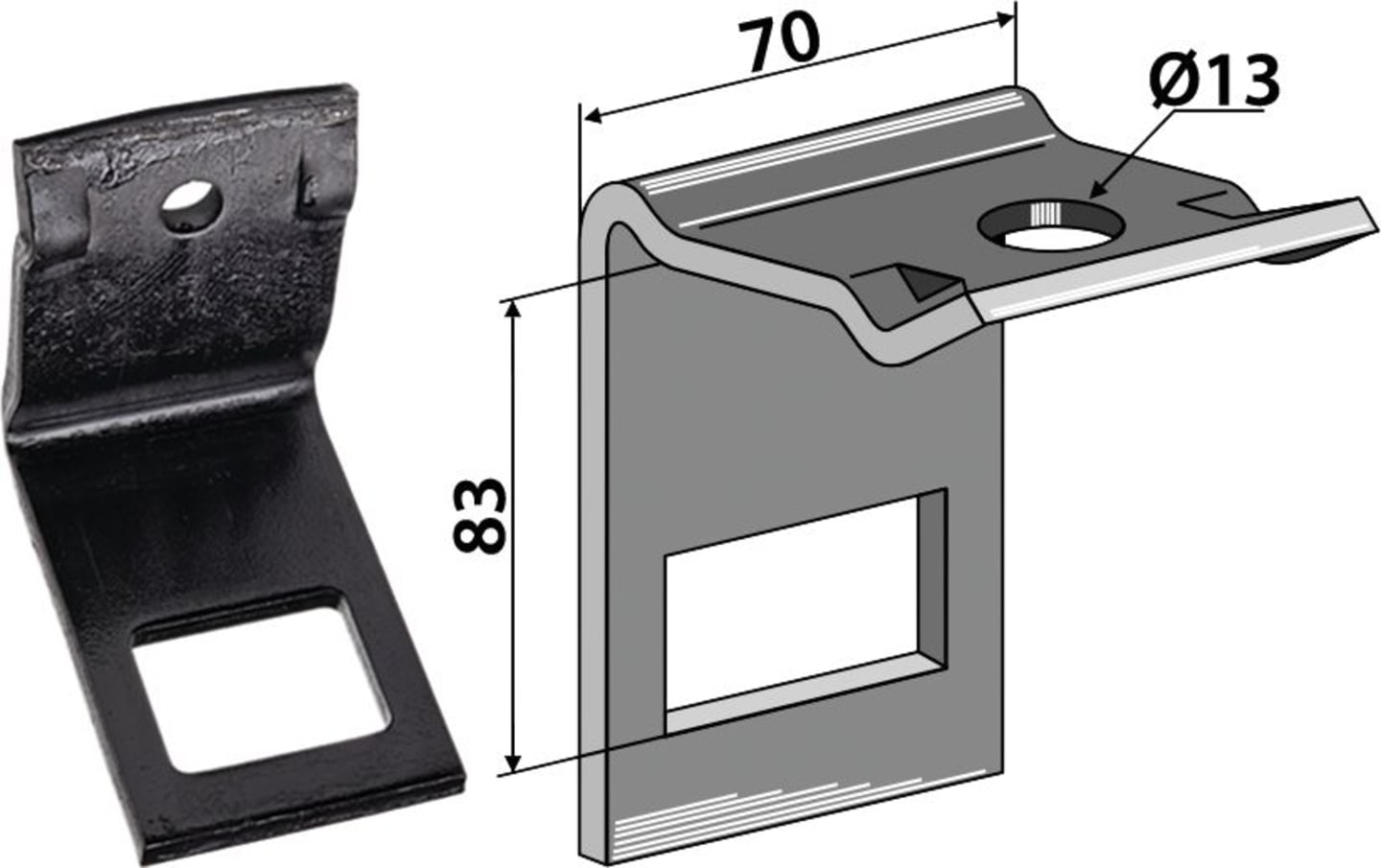 Industriehof® Zinkenhalter "D" für Einböck, Passender Rahmen 60 x 60 mm für universal, 1.303503