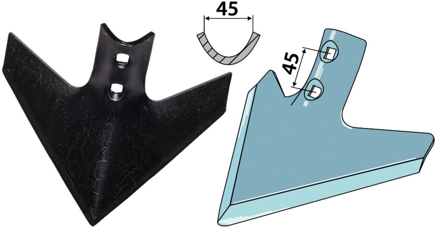 Industriehof® Gänsefußschar "K30" 260 x 6 mm für Grubber Doublet Record, HE-VA, Kongskilde, 101.487