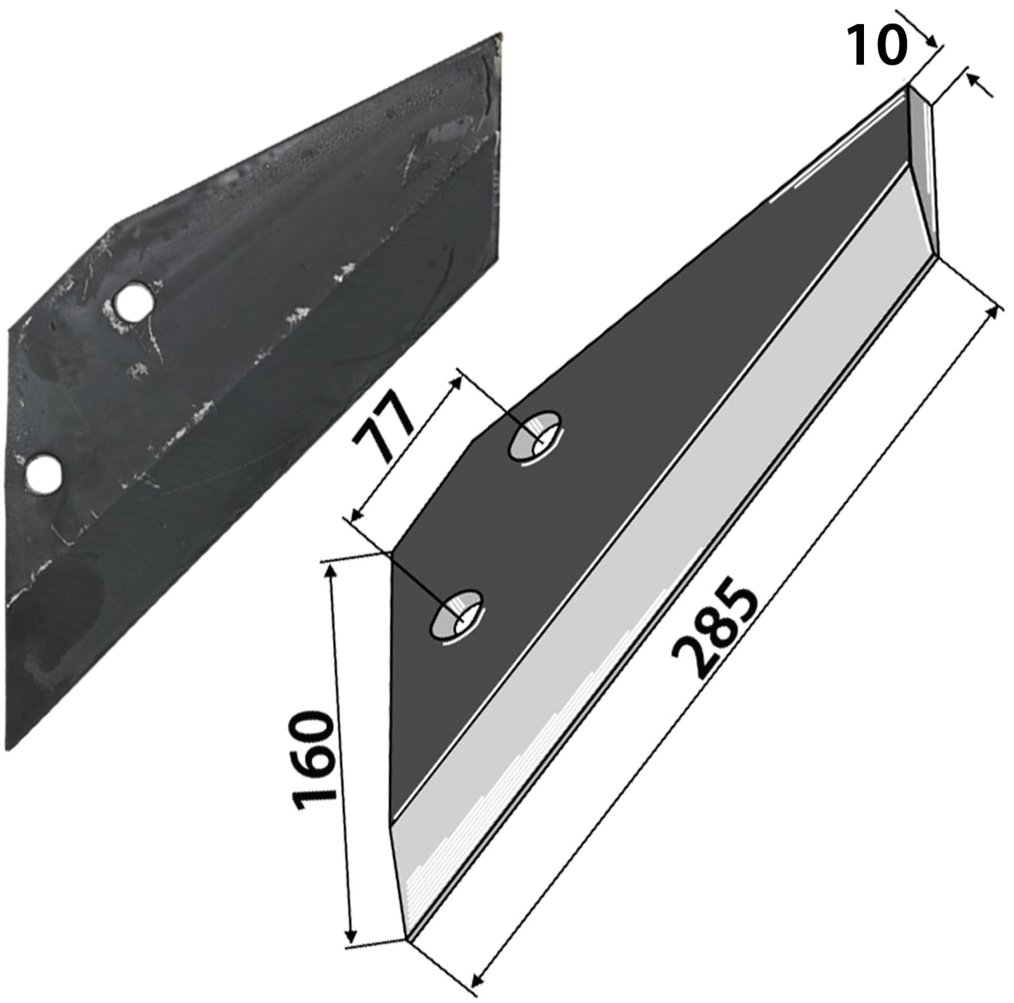 Industriehof® Scharflügel links/rechts 285 mm, für Grubber Frost (neu)