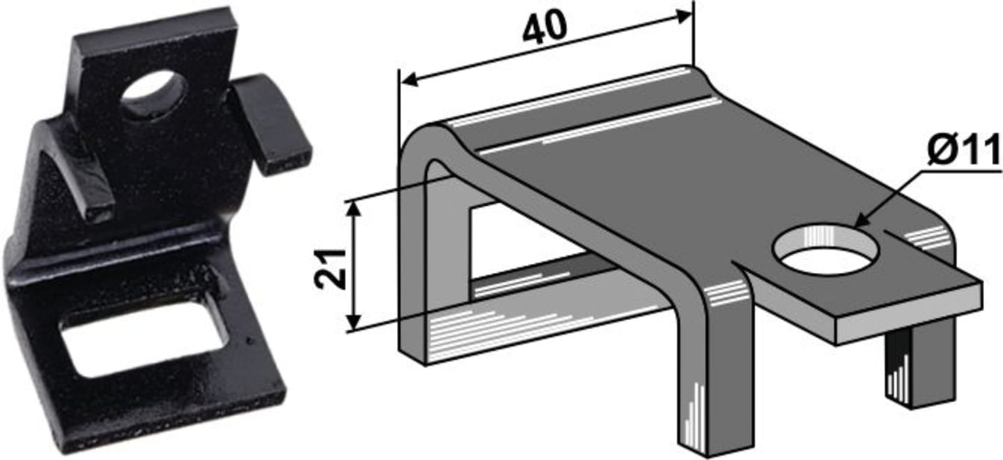 Industriehof® Zinkenhalter "B" für Federzinken 26 x 10 mm, Passender Rahmen 40 x 10 mm für universal, 2.HH30-10