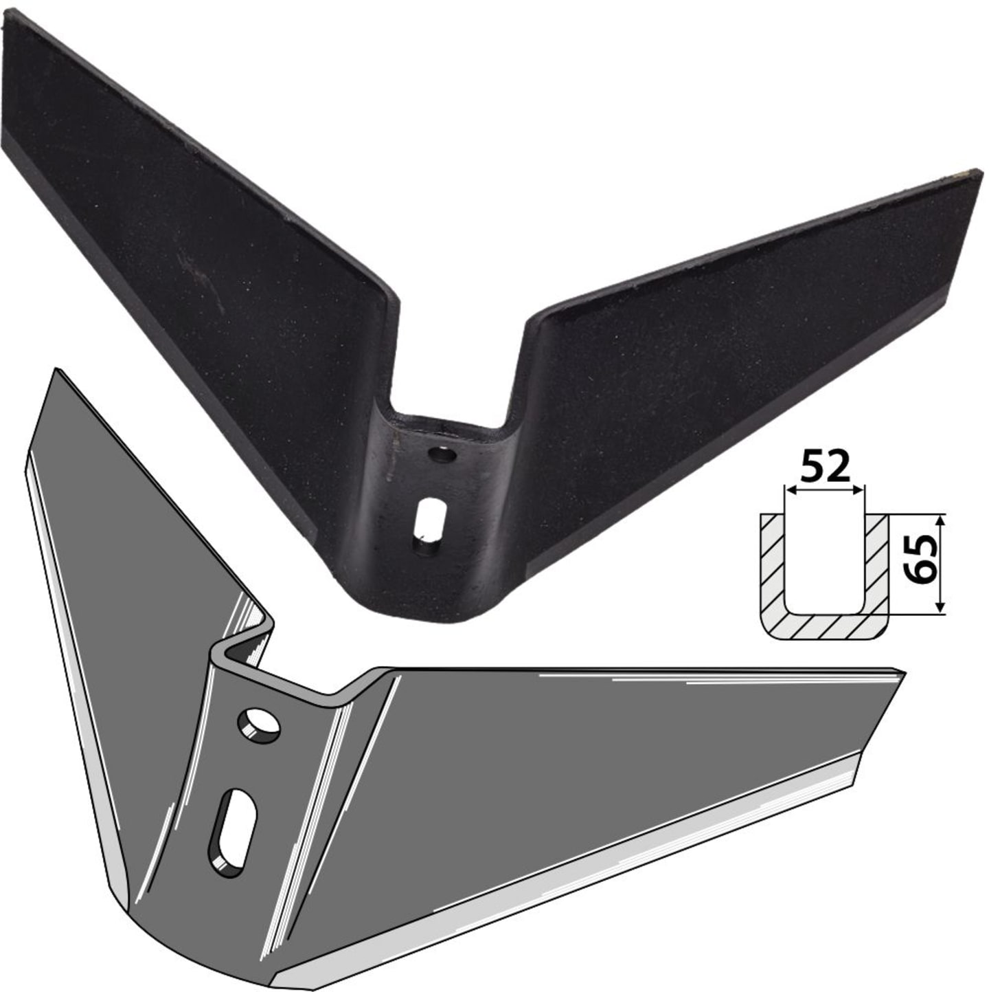 Industriehof® Flügelschar 480 mm für Huard, Kuhn, 101.480-45-75-2