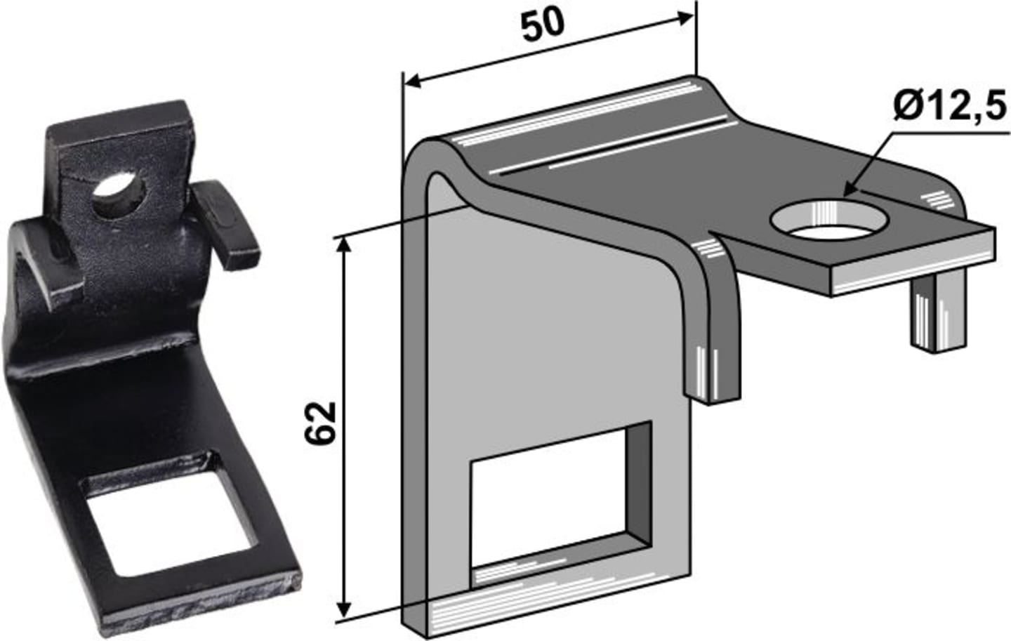 Industriehof® Zinkenhalter "B" für Federzinken 32 x 12 mm, Passender Rahmen 50 x 50 mm für universal, 1.HH17-3015