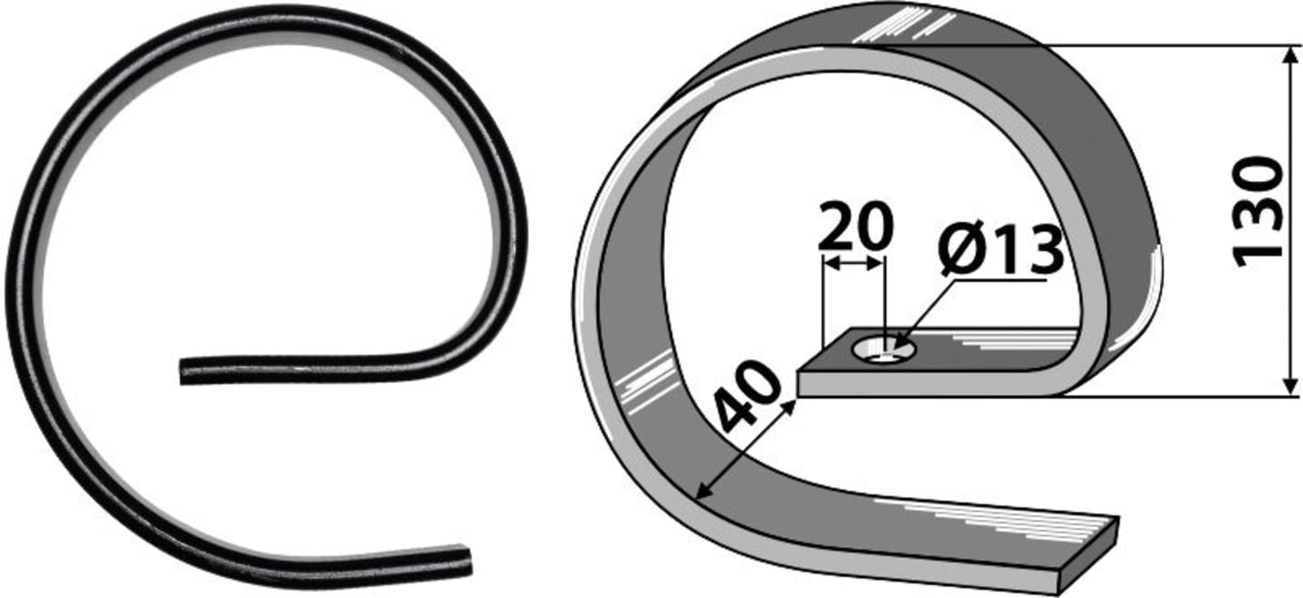Industriehof® Verstärkungsfeder 32 x 10 mm, Ø 130 mm, für Federzinken 32 x 10 mm, 1.W241030-1