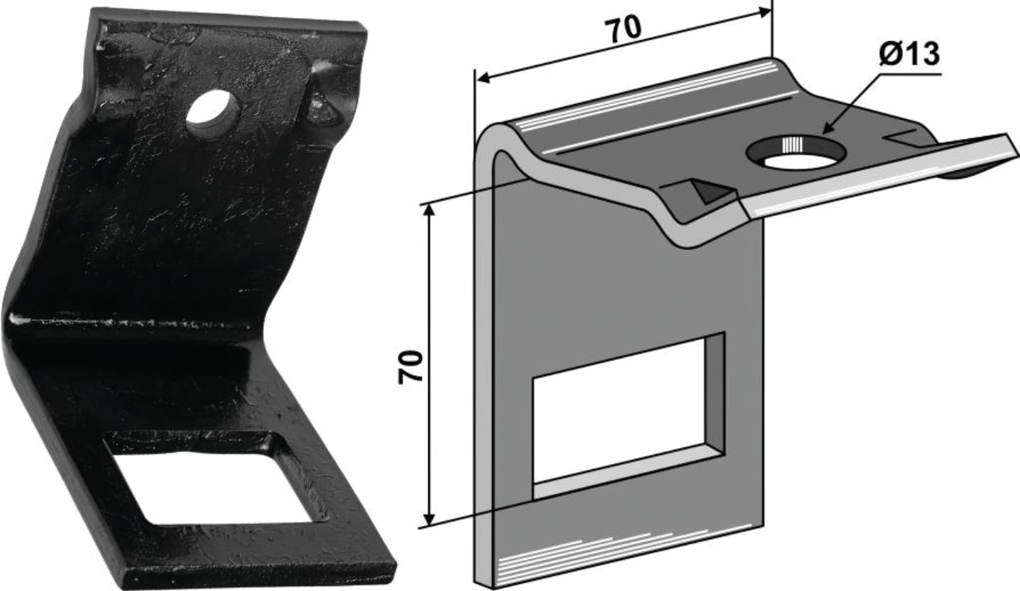 Industriehof® Zinkenhalter "D" für Kultizinken 45 x 10 mm, Passender Rahmen 60 x 60 mm für Dal-Bo, 1.HH17-3521