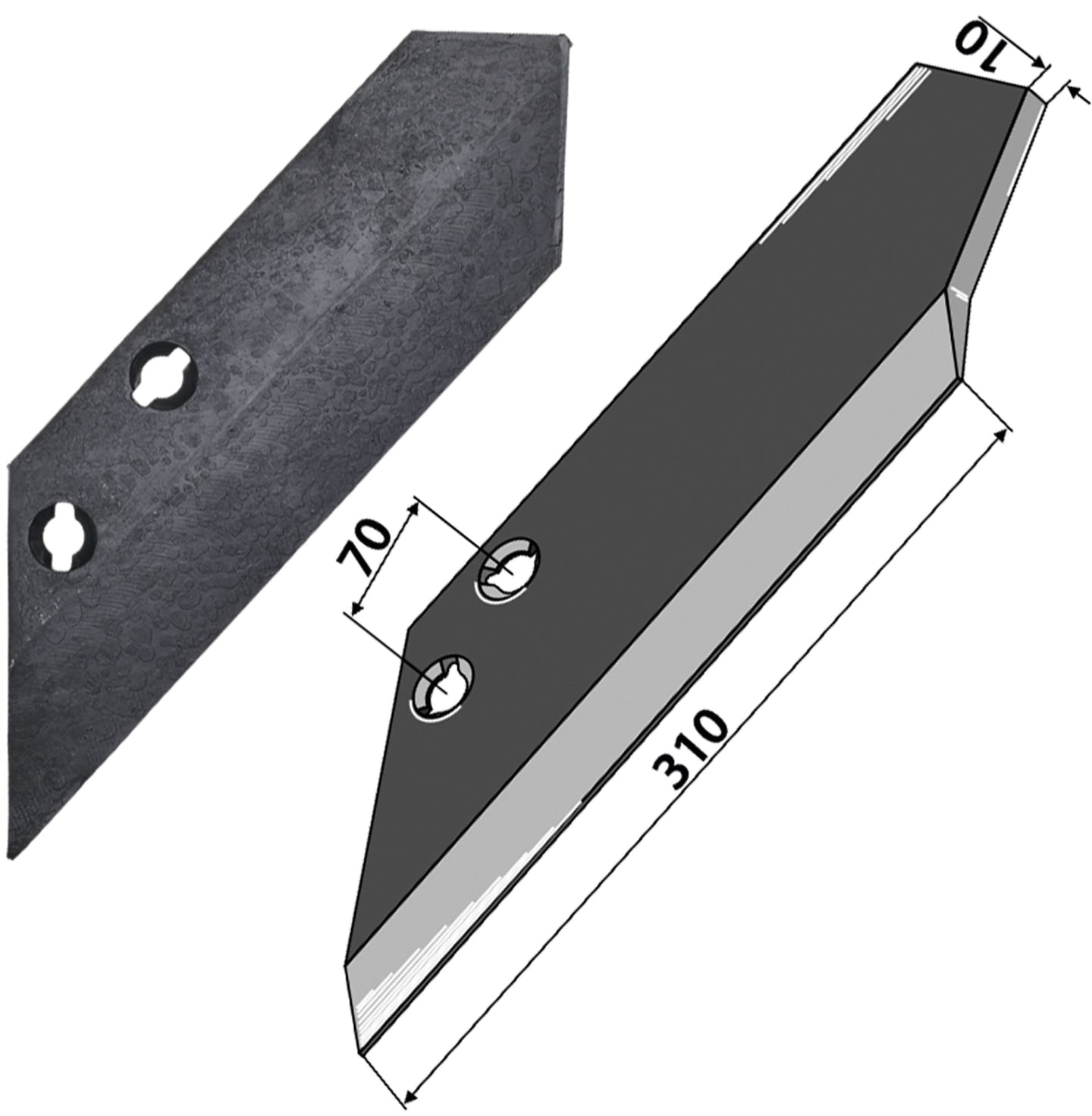 Industriehof® Scharflügel links/rechts 310 mm, für Grubber Pöttinger Synkro 97xx