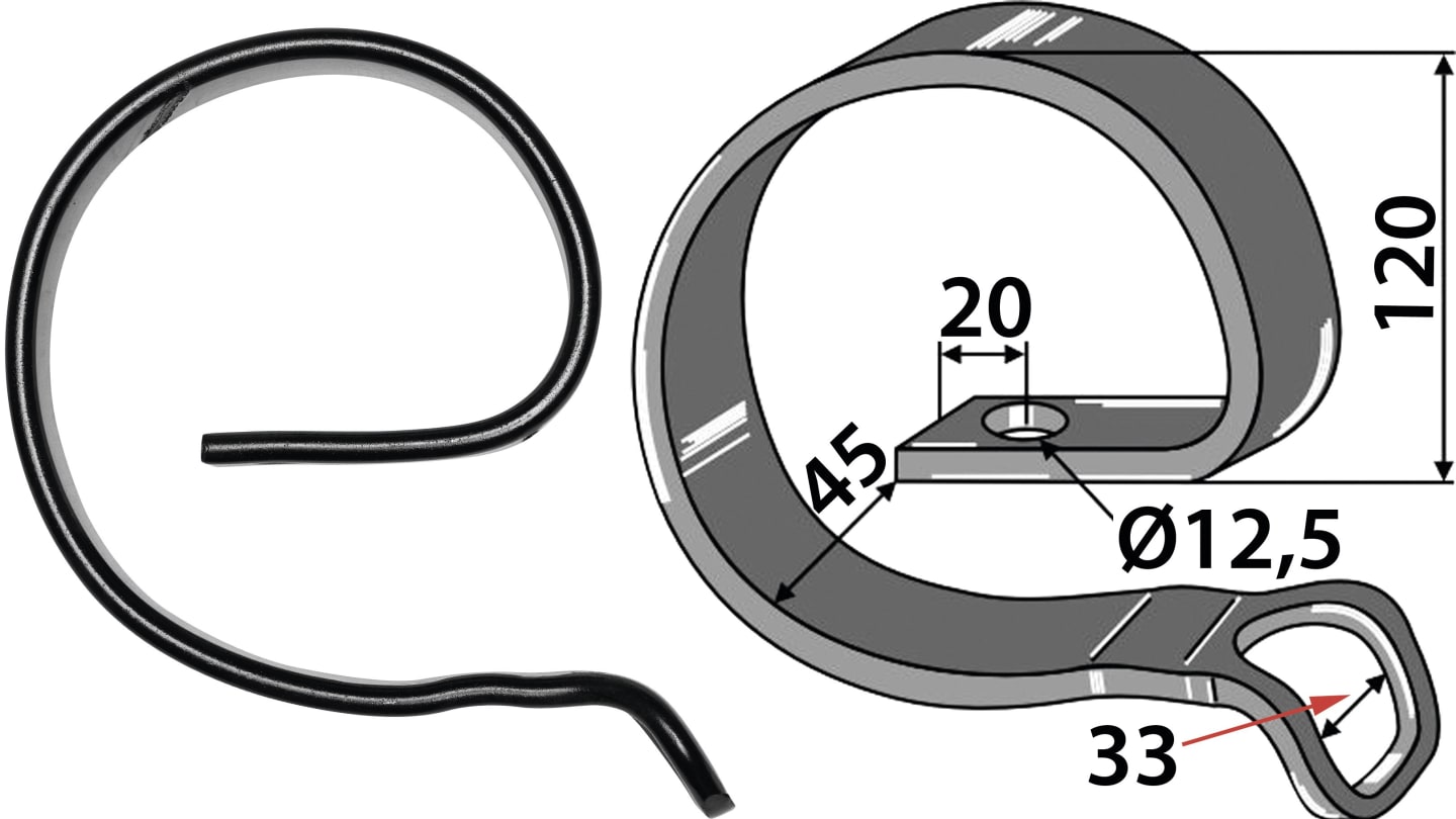 Industriehof® Verstärkungsfeder 32 x 10 mm, Ø 120 mm, für Amazone/BBG, Rau, 1.W241030-1Ö