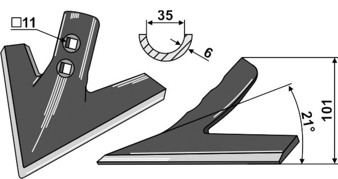 Industriehof® Gänsefußschar 200 x 6 mm universal, 101.302301