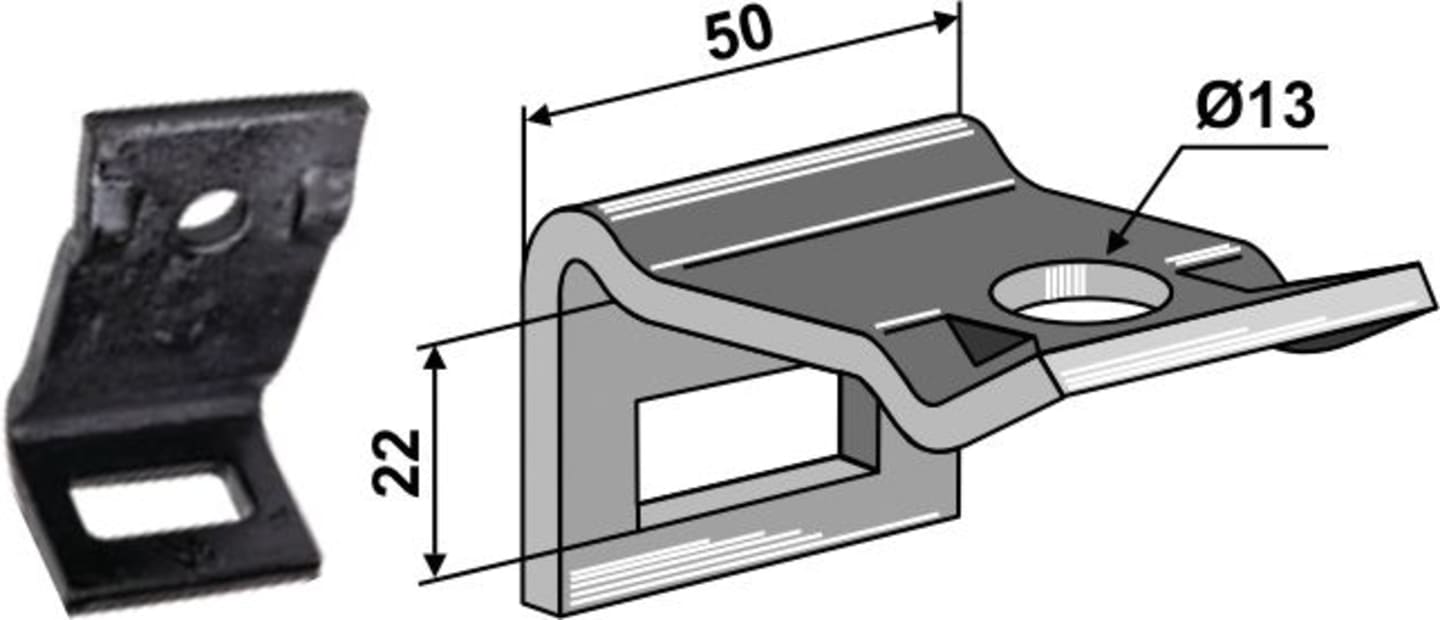 Industriehof® Zinkenhalter "D" für Federzinken 32 x 10 mm, Passender Rahmen 50 x 12 mm für universal, 1.HH17-3101