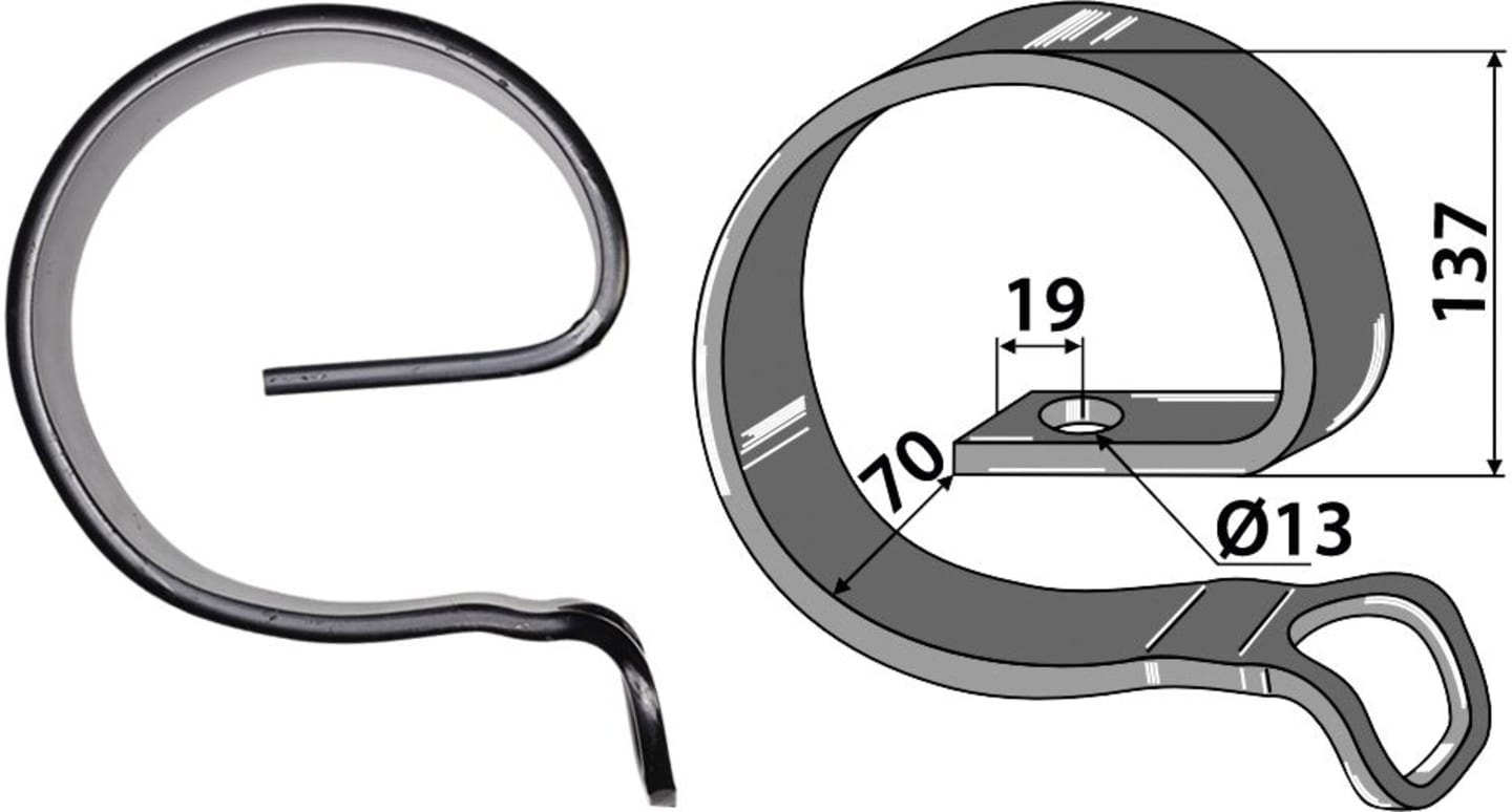 Industriehof® Verstärkungsfeder 60 x 10 mm, Ø 137 mm, für Federzinken 60 x 10 mm, 101.300731