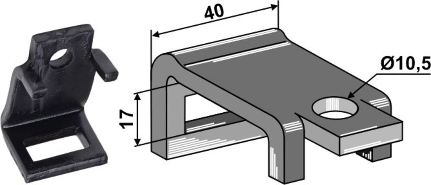 Industriehof® Zinkenhalter "B" für Federzinken 25 x 8 mm, Passender Rahmen 35 x 10 mm für universal, 2.HH30-35