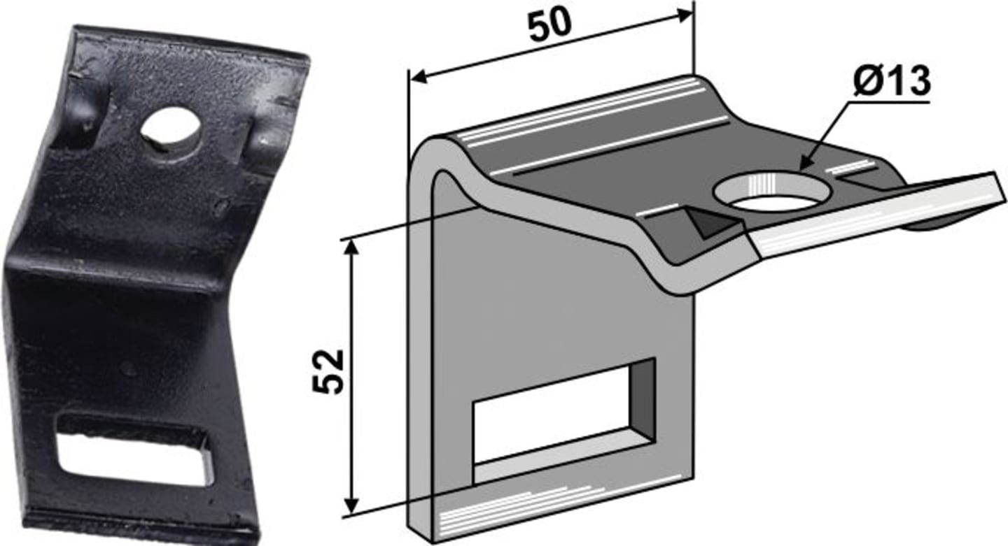 Industriehof® Zinkenhalter "D" für Federzinken 32 x 12 mm, Passender Rahmen 40 x 40 mm für universal, 1.HH17-3415