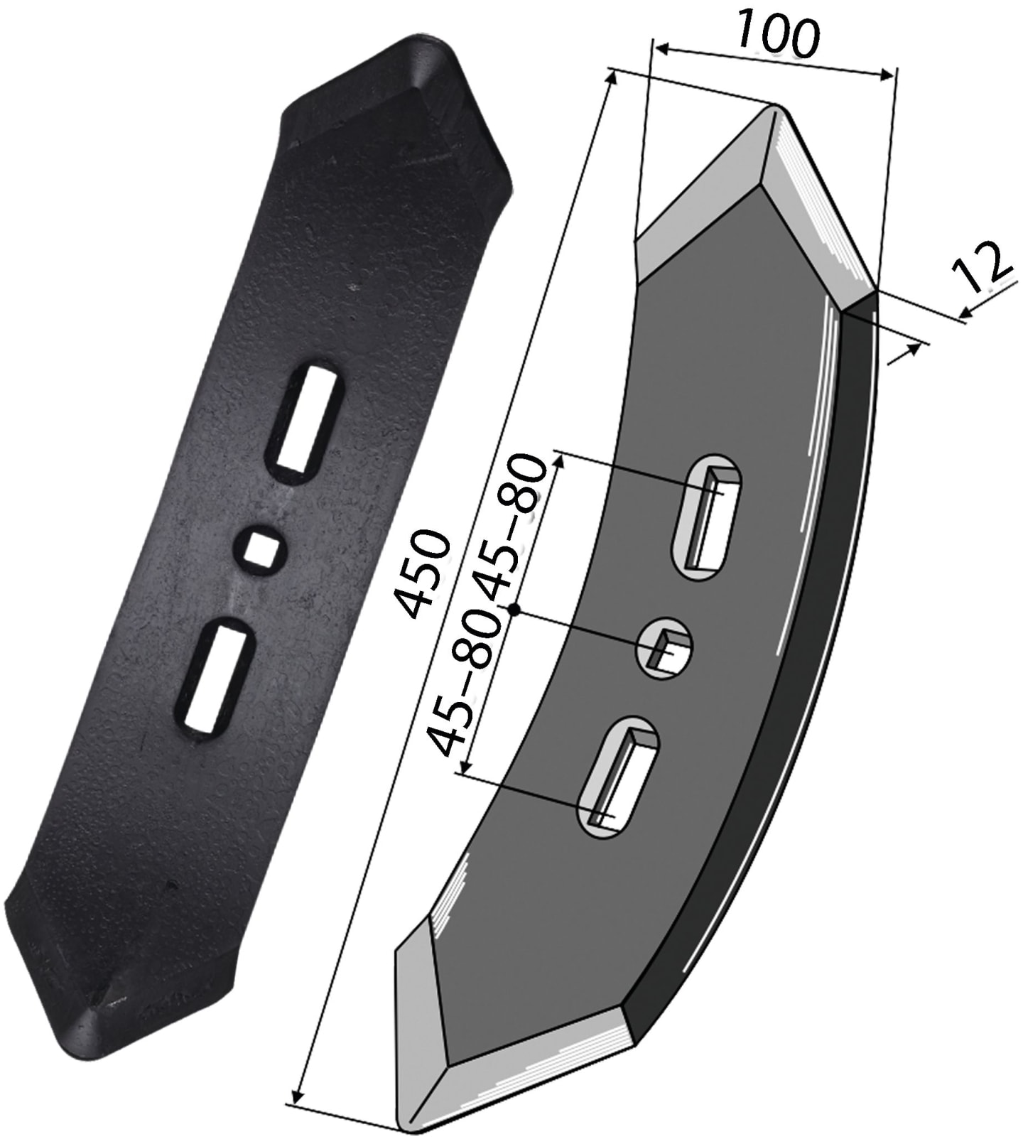 Industriehof® Vorschar 450 x 100 mm, für Köckerling Goliath, Quadro-Triomix, 101.IND-420