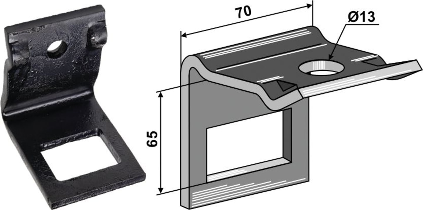 Industriehof® Zinkenhalter "D" für Federzinken 45 x 12 mm, Passender Rahmen 50 x 50 mm für universal, 1.HH242-5050