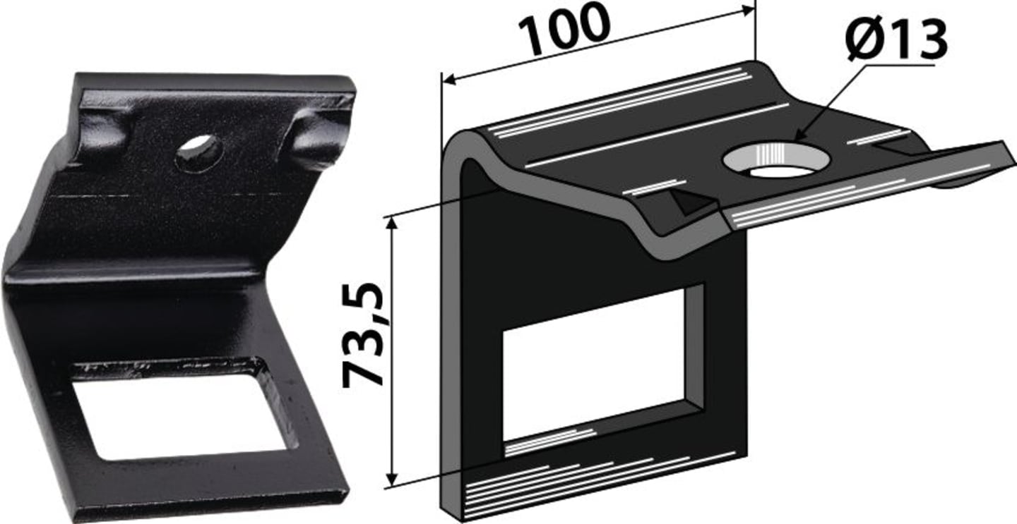 Industriehof® Zinkenhalter "D" für Köckerling: Allrounder, Kultizinken 70 x 12 mm, Passender Rahmen 60 x 60 mm für Köckerling, 1.HH17-3202