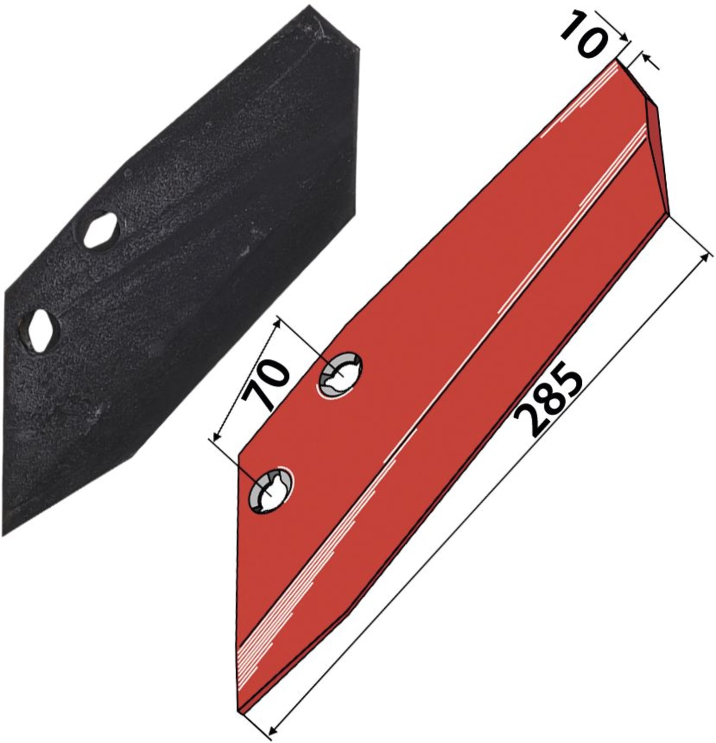Industriehof® Scharflügel links/rechts 285 mm, für Grubber Pöttinger Synkro 96x